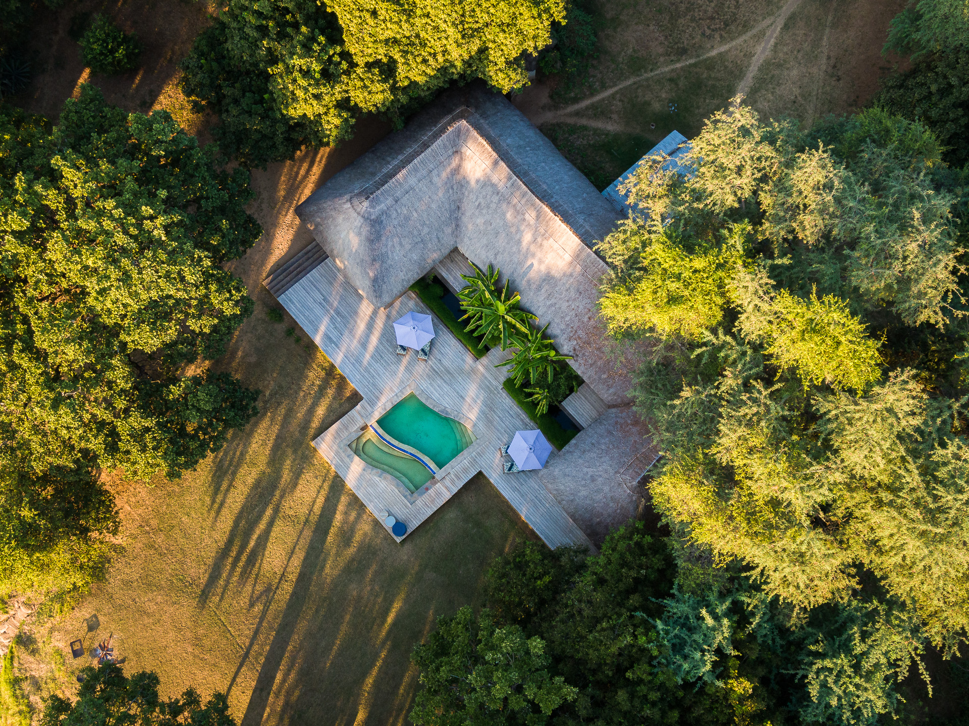 Aerial View of Luangwa River Camp