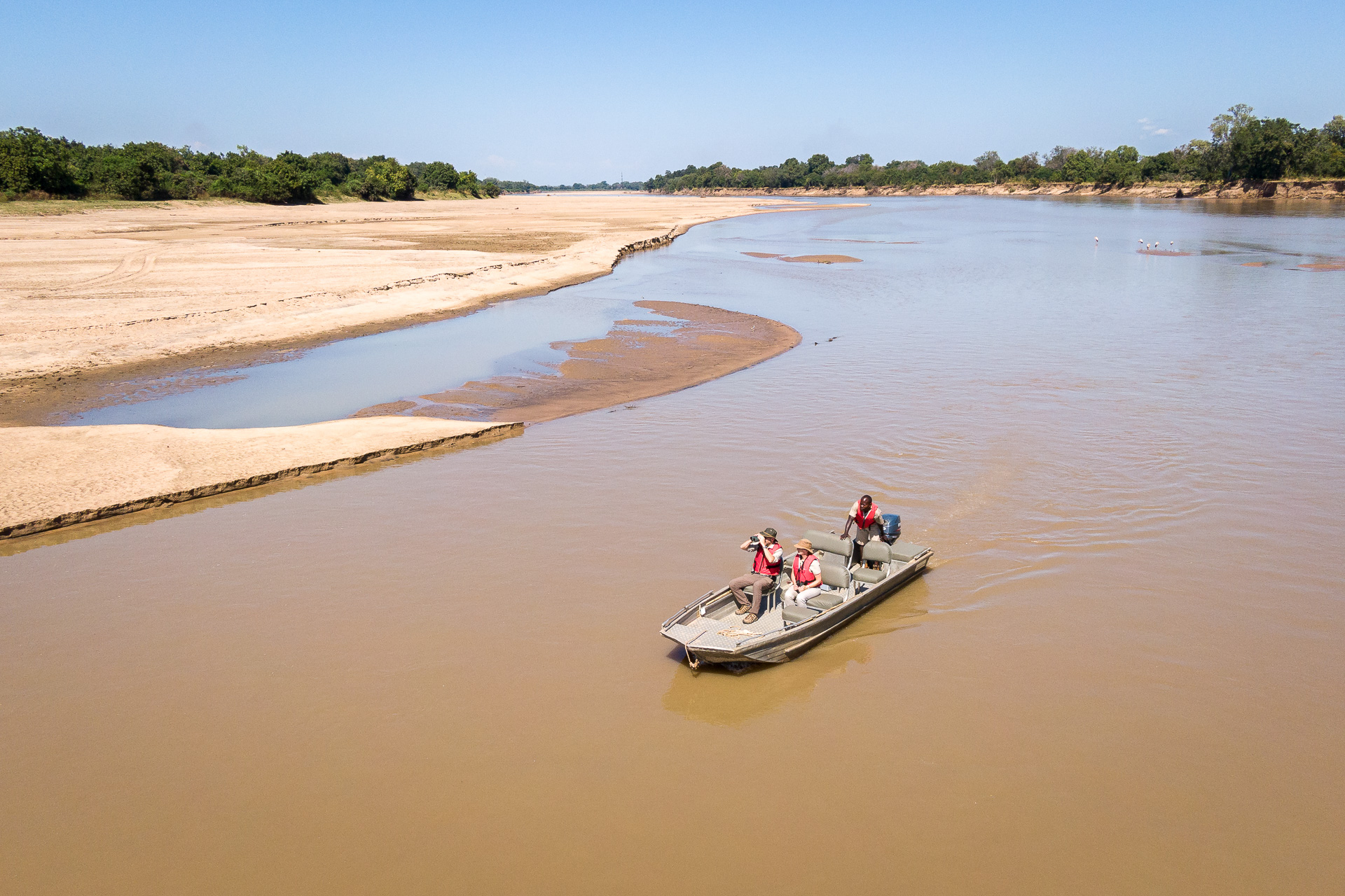 Boating on the Luangwa River