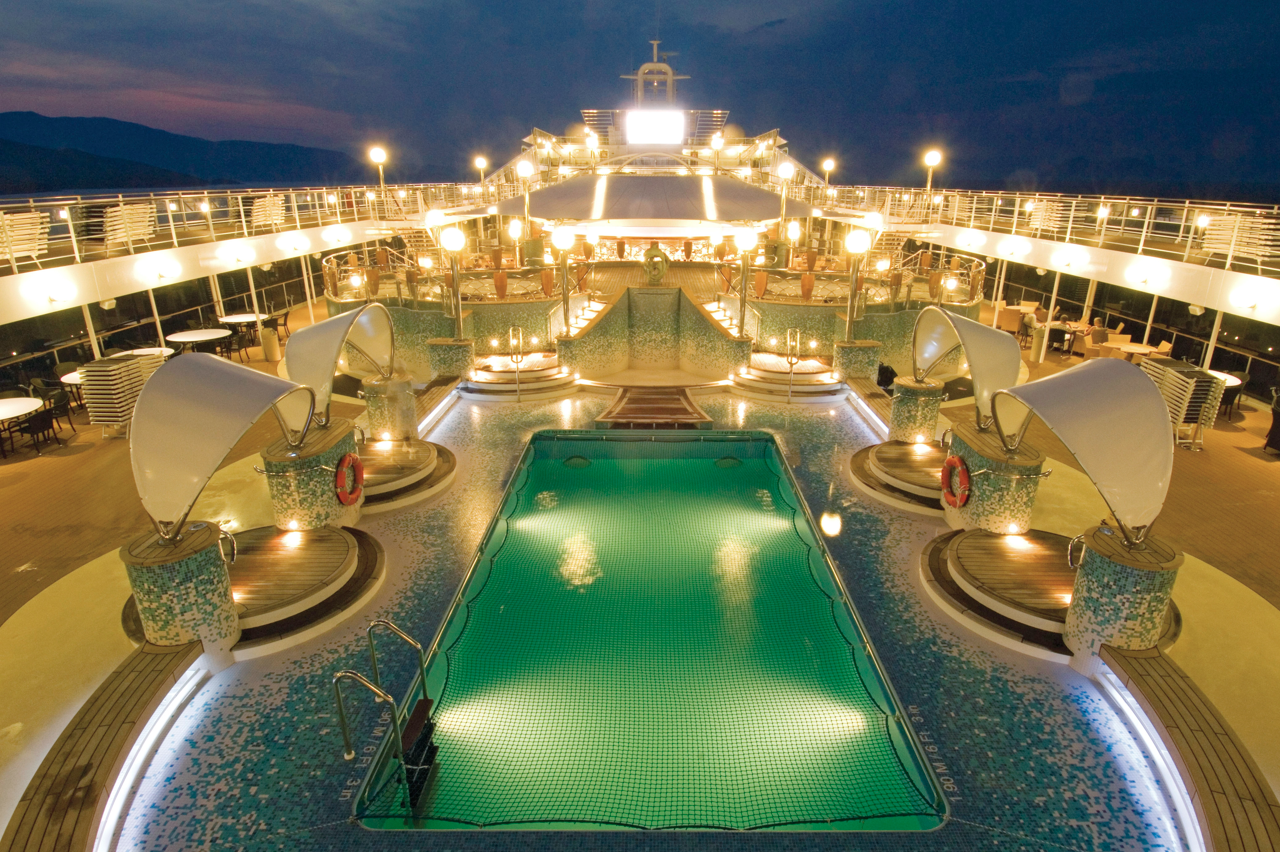 MSC Cruises pool area - night